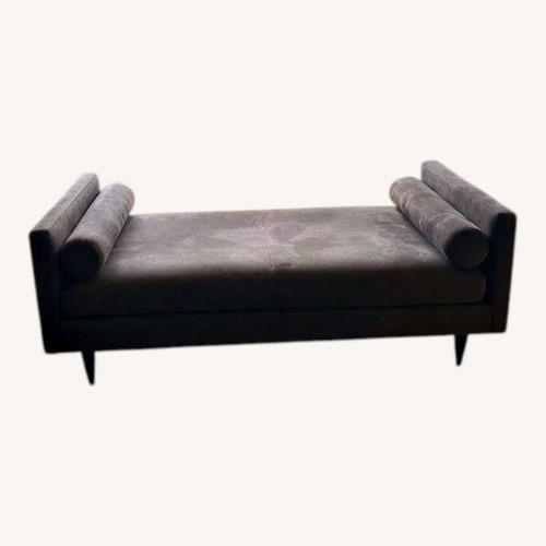 Used Dark Brown Microsuede Chaise Lounge for sale on AptDeco