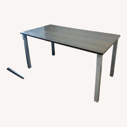 Used Dark Brown Wood and Metal Office Desk for sale on AptDeco
