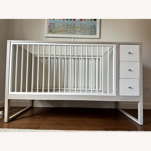 Used Crate & Kids West Light Gray Crib with Storage for sale on AptDeco