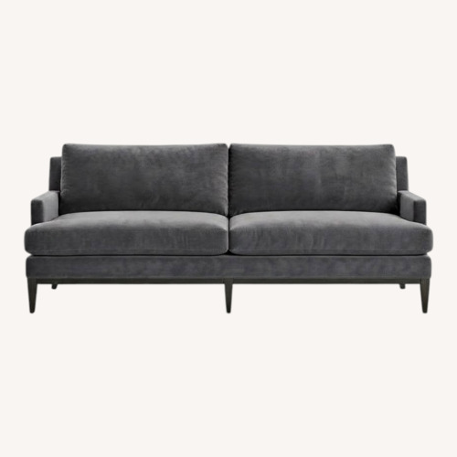 Used Vanguard Furniture Black Velvet 3+ Seater Sofa for sale on AptDeco