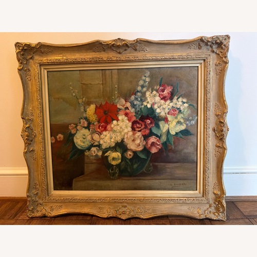 Used Large Still Life Antique Painting Signed Art   for sale on AptDeco