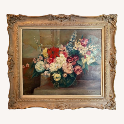 Used Large Still Life Antique Painting Signed Art   for sale on AptDeco