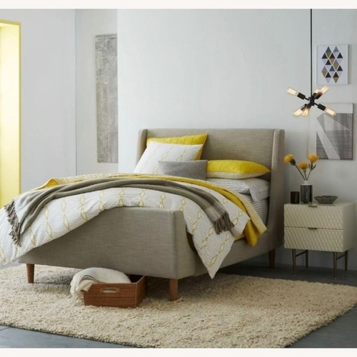 Used West Elm Light Gray Fabric Sleighbed for sale on AptDeco