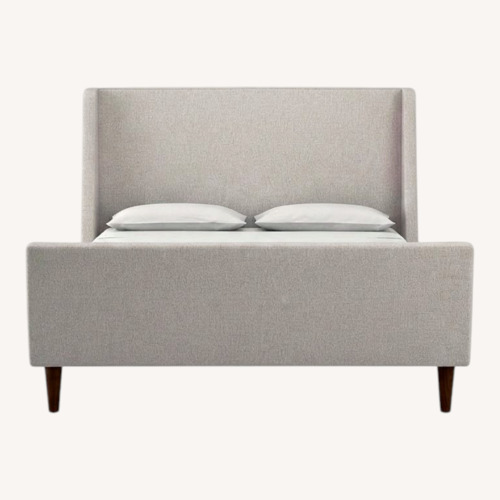 Used West Elm Light Gray Fabric Sleighbed for sale on AptDeco