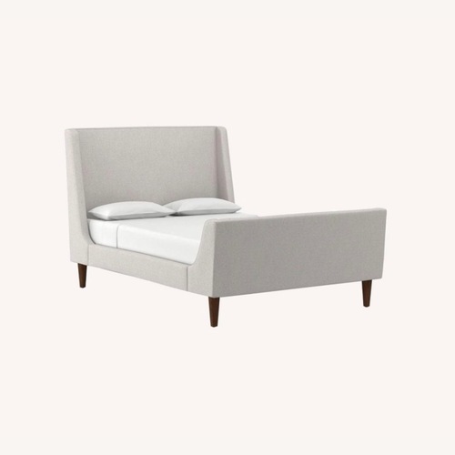 Used West Elm Light Gray Fabric Sleighbed for sale on AptDeco