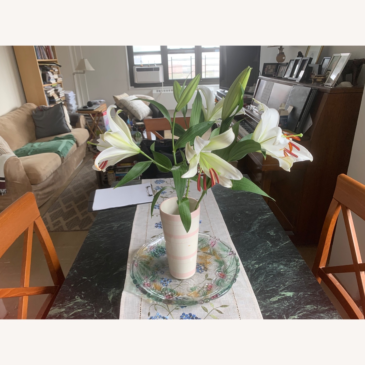 Vintage/Antique Green Marble Dining Set - image-4