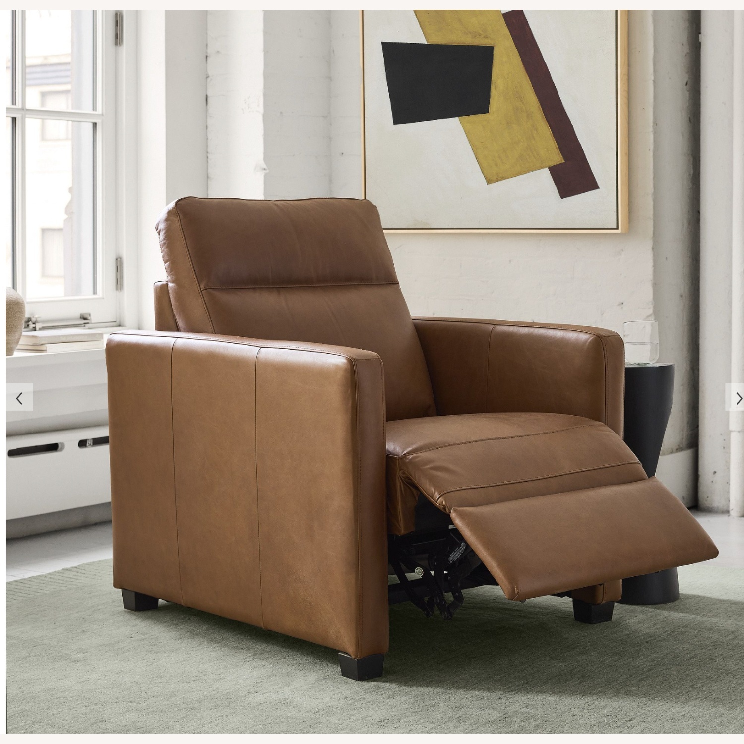West Elm Light Brown Leather Recliner - image-5