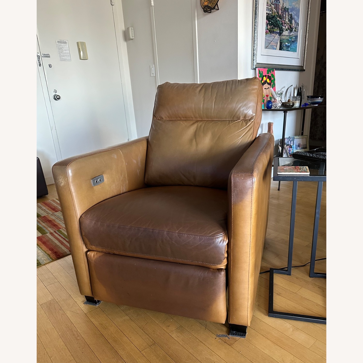 West Elm Light Brown Leather Recliner - image-2