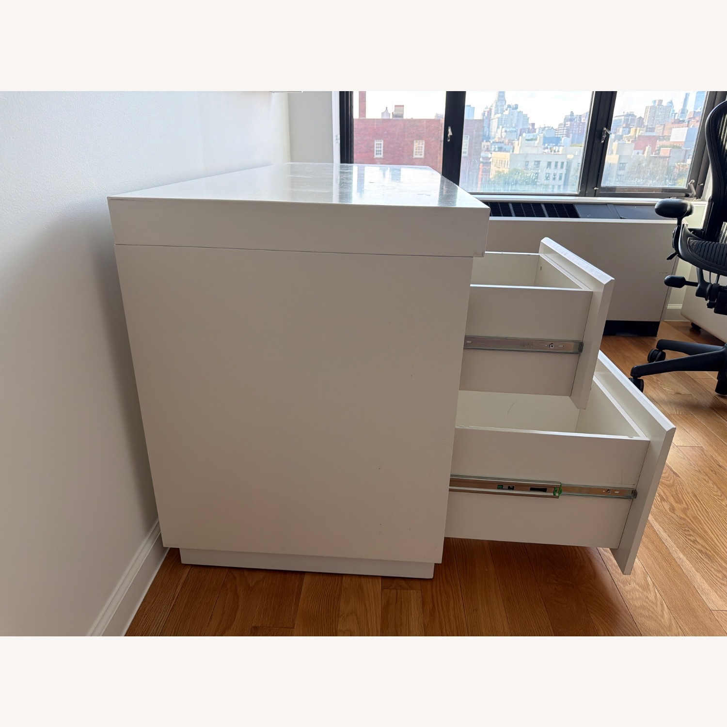 West Elm Parsons Dest with File Cabinet - image-3