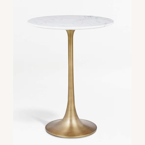 Used Crate & Barrel Nero White Stone Side Table for sale on AptDeco