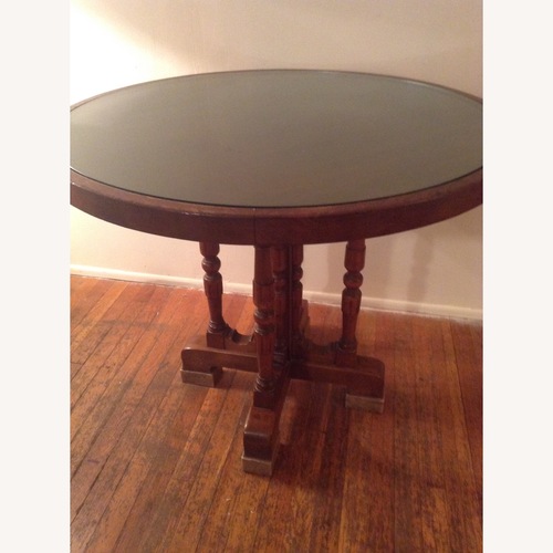 Used Vintage/Antique Dark Brown Wood Side Table for sale on AptDeco