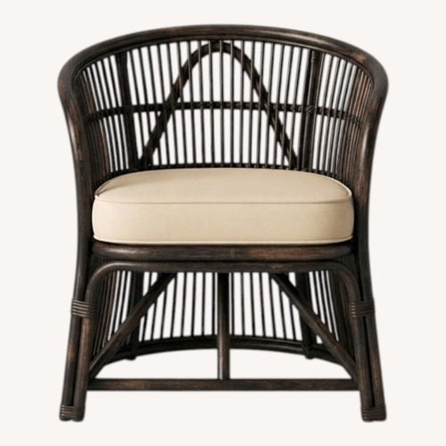 Used Pair of Rattan Bamboo Barrel Back Armchairs for sale on AptDeco