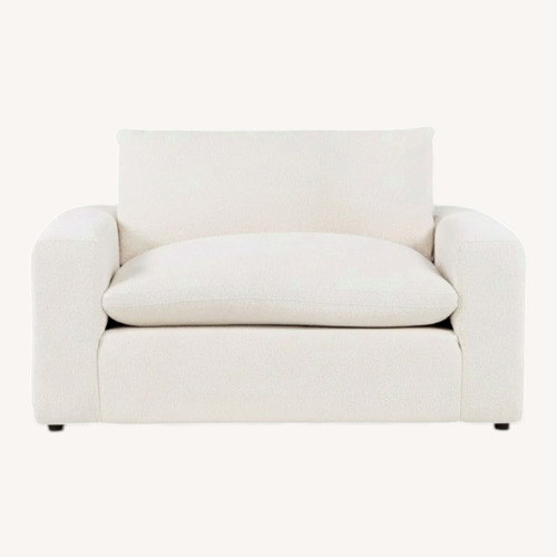 Used Living Spaces White Fabric Chaise Lounge for sale on AptDeco