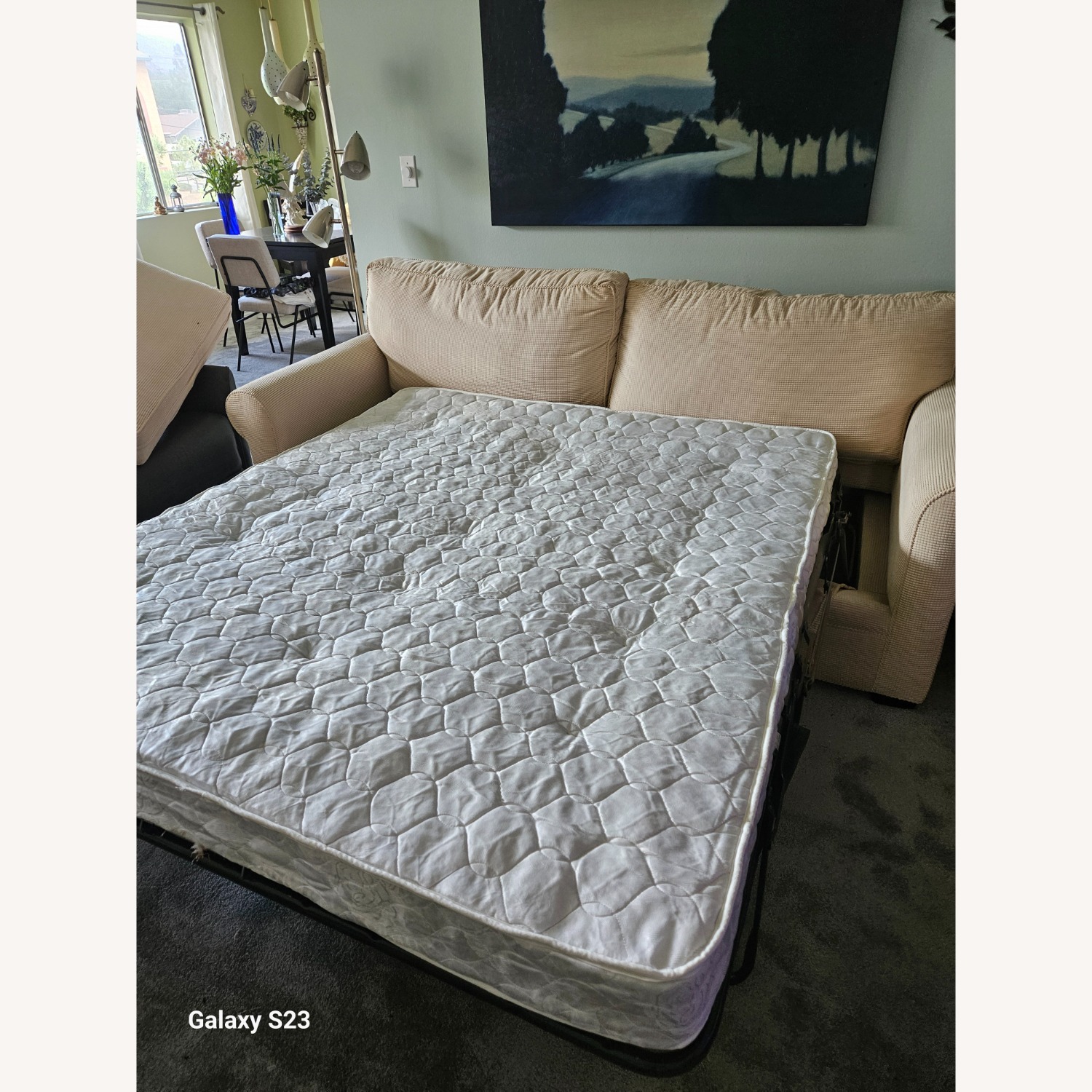 Crate & Barrel Natural Fabric Sleeper Sofa - image-2