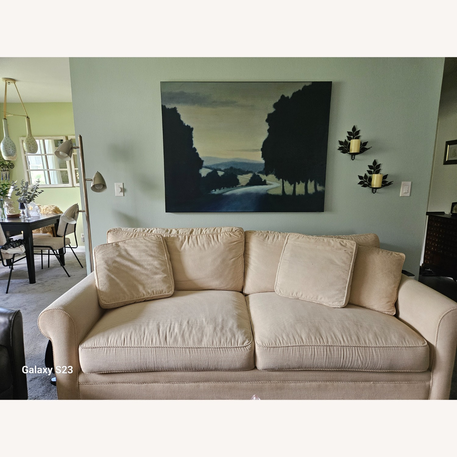 Crate & Barrel Natural Fabric Sleeper Sofa - image-1