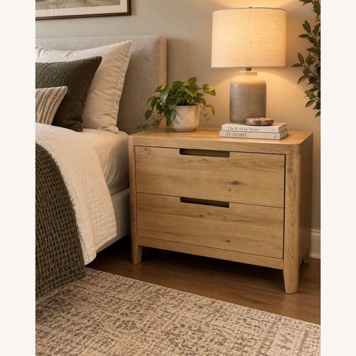 Used Universal Furniture Light Brown Wood Nightstand for sale on AptDeco