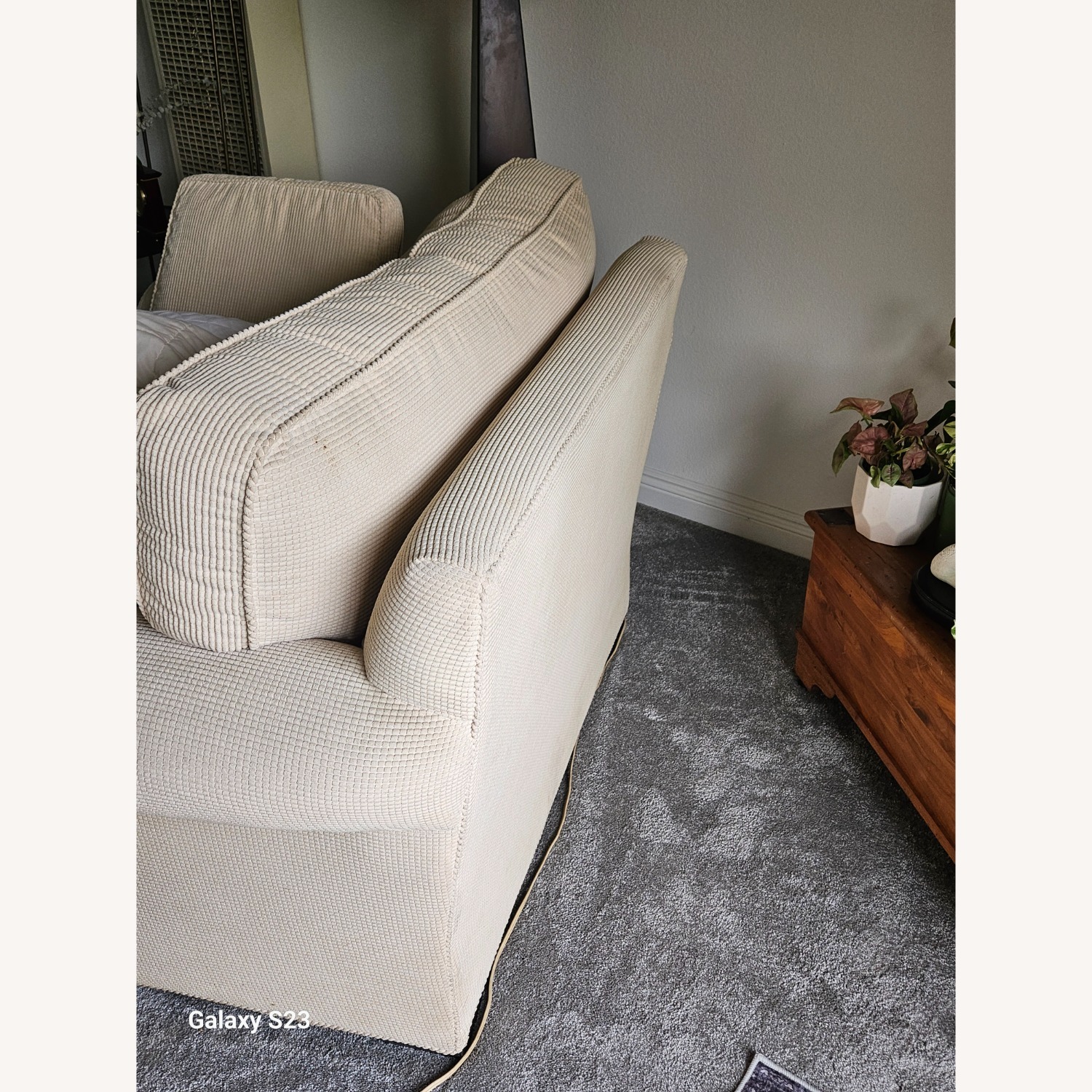 Crate & Barrel Natural Fabric Chair and a Half - image-3
