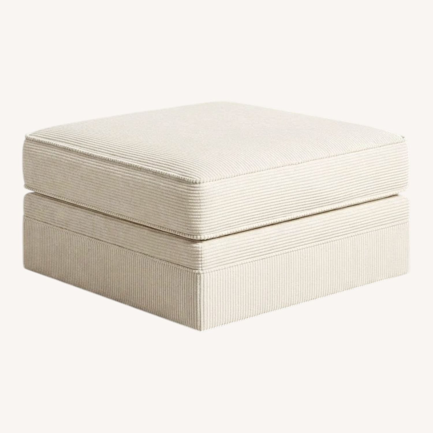 Crate & Barrel Natural Fabric Ottoman - image-0