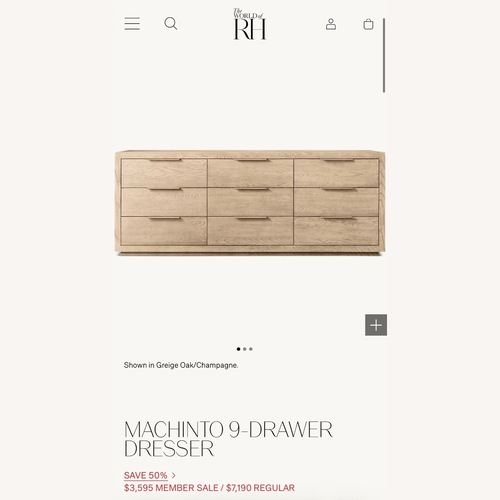 Used Restoration Hardware Machinto 9-Drawer Dresser for sale on AptDeco