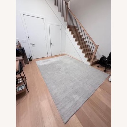 Used West Elm Light Gray Wool Area Rug 8' x 10' for sale on AptDeco