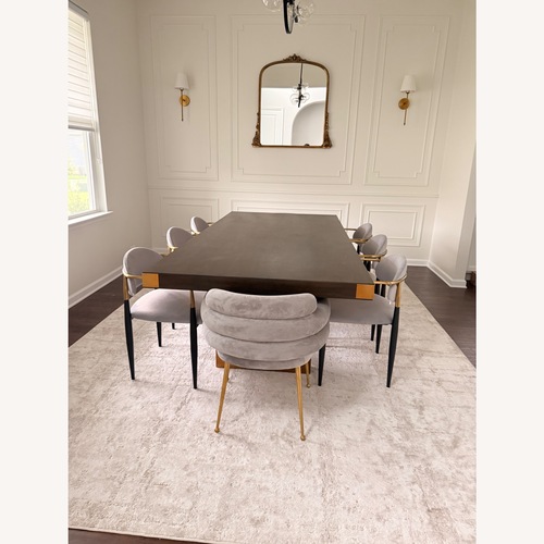 Used Modern Glam Dining Set Table 8 Chairs for sale on AptDeco