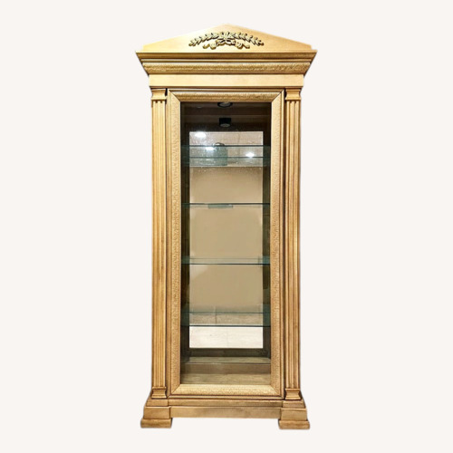 Used Pulaski Furniture Light Brown Glass Wall Unit for sale on AptDeco
