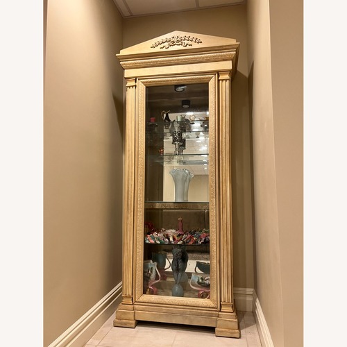 Used Pulaski Furniture Light Brown Glass Wall Unit for sale on AptDeco