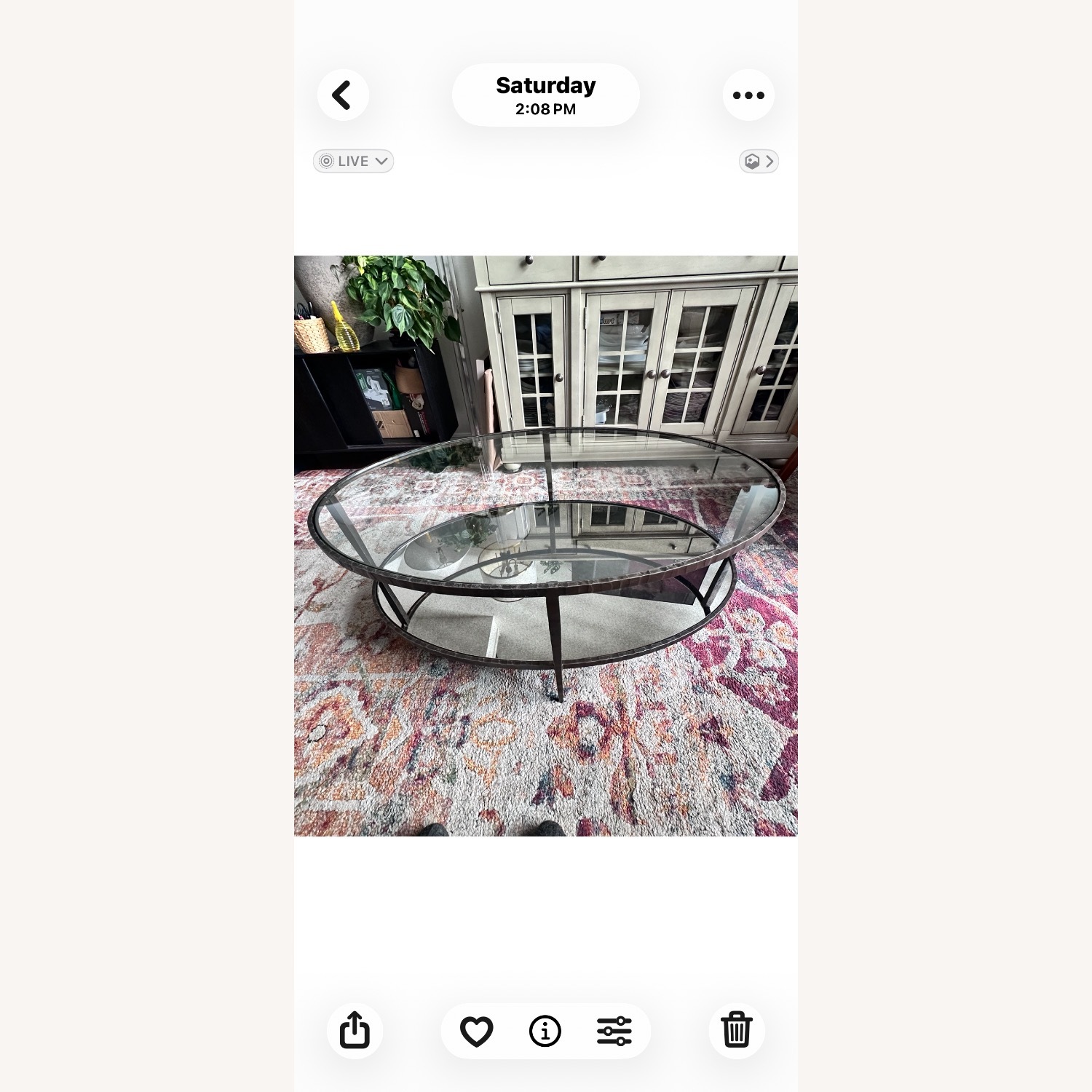Crate & Barrel Transparent Glass Coffee Table - image-1