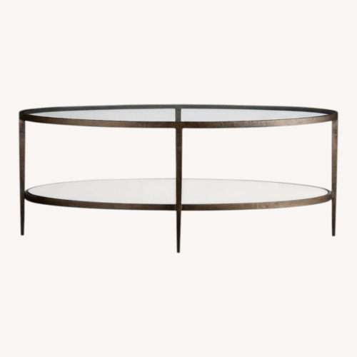 Used Crate & Barrel Transparent Glass Coffee Table for sale on AptDeco