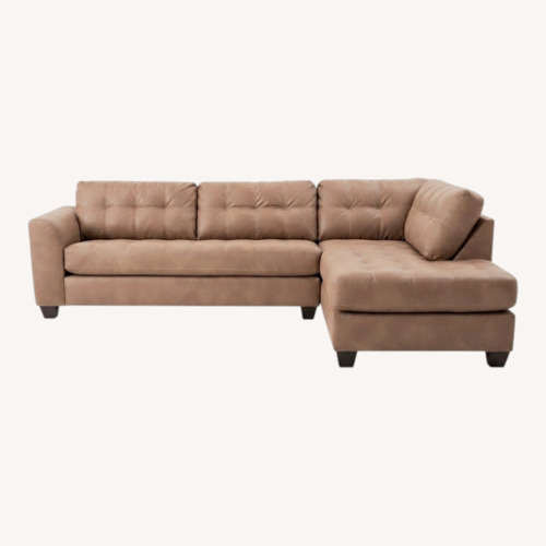 Used Bob's Discount Furniture Sierra Cognac 118'' 2 Piece Right Arm Facing Chaise Sectional for sale on AptDeco