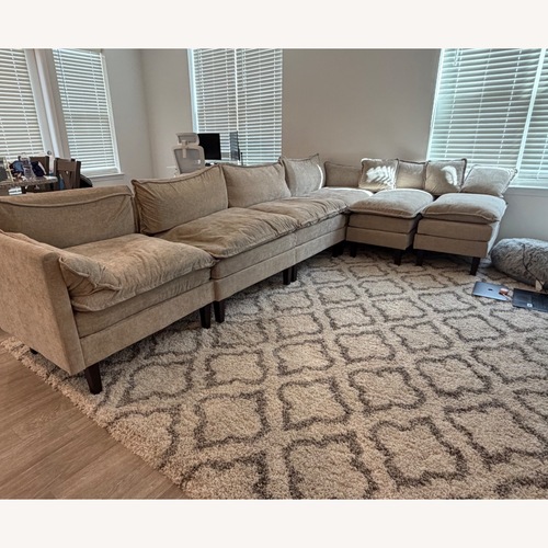 Used Modular Sectional Sofa W Custom Legs & Ottoman for sale on AptDeco
