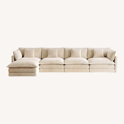 Used Modular Sectional Sofa W Custom Legs & Ottoman for sale on AptDeco