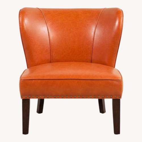 Used Orange Leather Accent Chair for sale on AptDeco