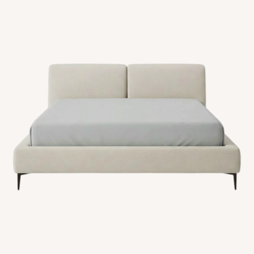 Used Article Abisko White Linen Queen Bed for sale on AptDeco