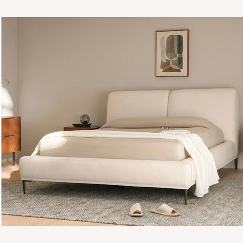 Used Article Abisko White Linen Queen Bed for sale on AptDeco