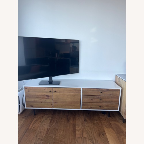 Used West Elm Reclaimed Wood + Lacquer Media Console 70" for sale on AptDeco