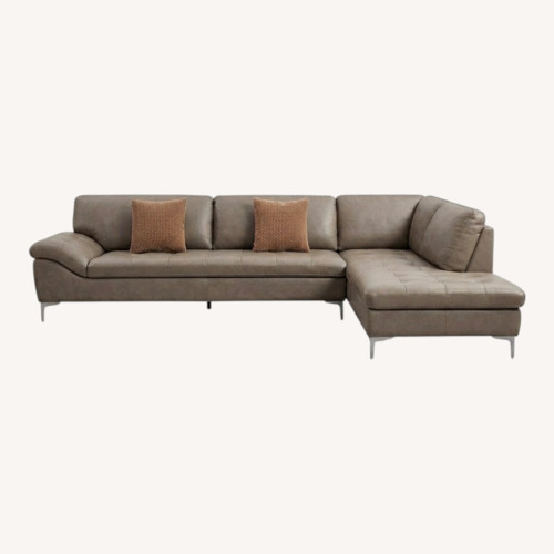 Used Chateau D'ax Corsica Leather Sectional Sofa (Made in Italy) for sale on AptDeco