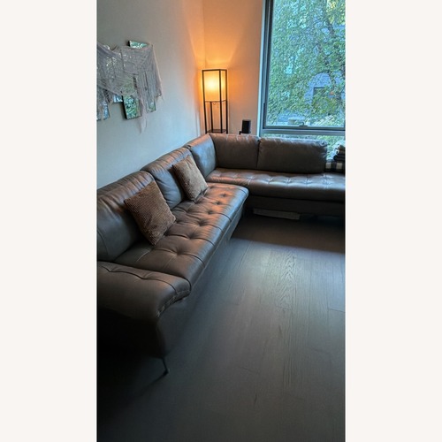 Used Chateau D'ax Corsica Leather Sectional Sofa (Made in Italy) for sale on AptDeco
