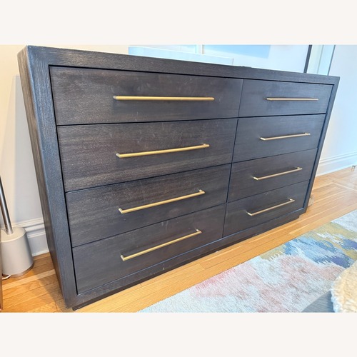 Used Macy's Tivie Dark Brown Wood Dresser for sale on AptDeco
