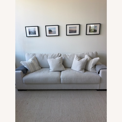 Used Ashley Furniture Maggie Light Gray Fabric 3+ Seater Sofa for sale on AptDeco