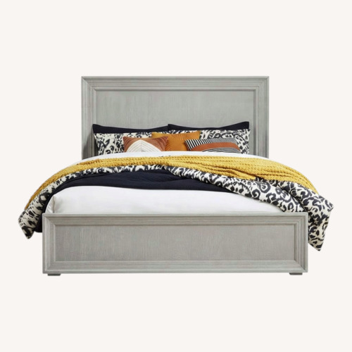 Used Universal Broadmoore Hayes Queen Bed, Light Gray for sale on AptDeco