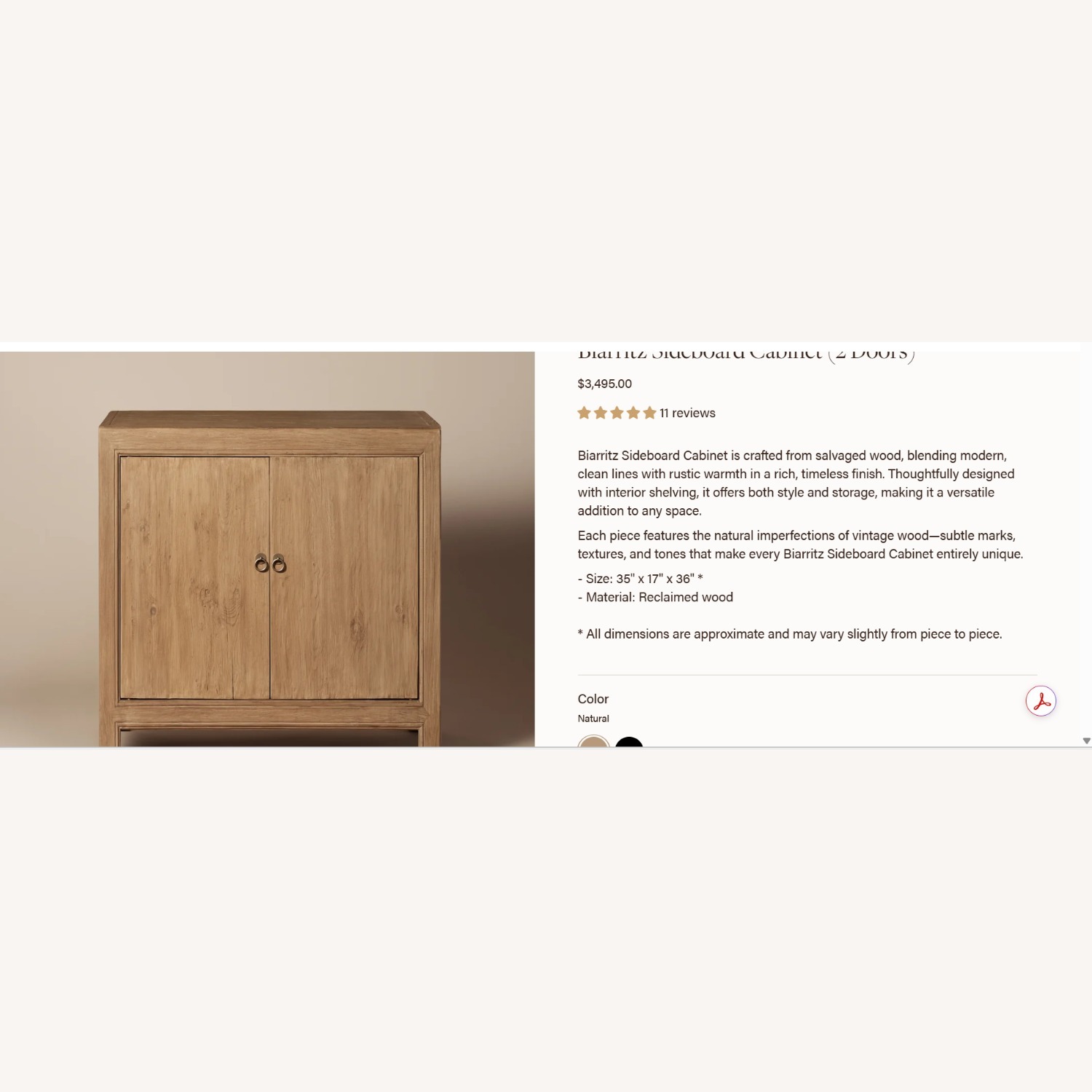 Biarritz Light Brown Wood Sideboard - image-6
