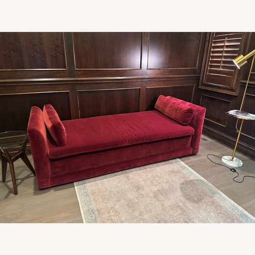 Used Pottery Barn Luna Daybed Sleeper in Merlot Velvet for sale on AptDeco