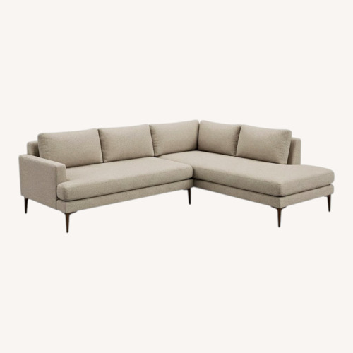 Used West Elm Andes Sectional Couch XL - Light Gray for sale on AptDeco