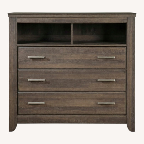 Used Light Gray Wood Media Storage for sale on AptDeco