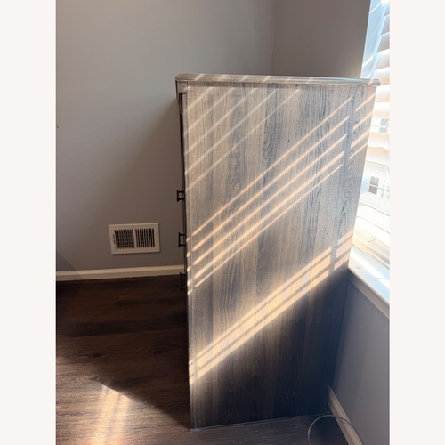 Used Light Gray Wood Media Storage for sale on AptDeco