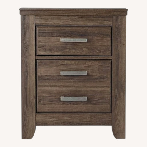 Used Light Gray Wood Nightstand for sale on AptDeco