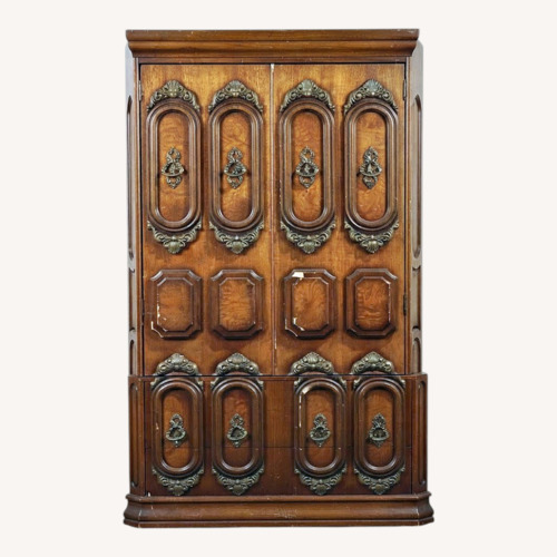 Used Dark Brown Wood Armoire for sale on AptDeco