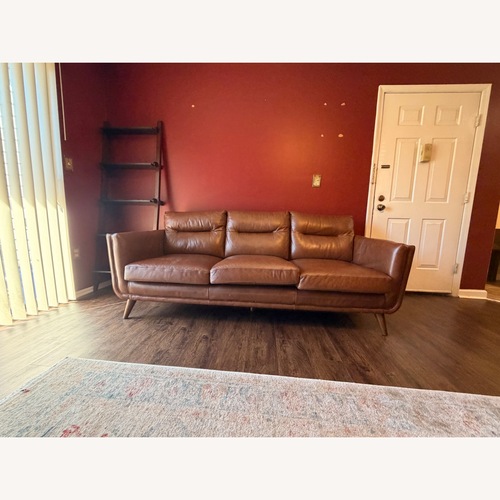Used Light Brown Leather 3+ Seater Sofa for sale on AptDeco