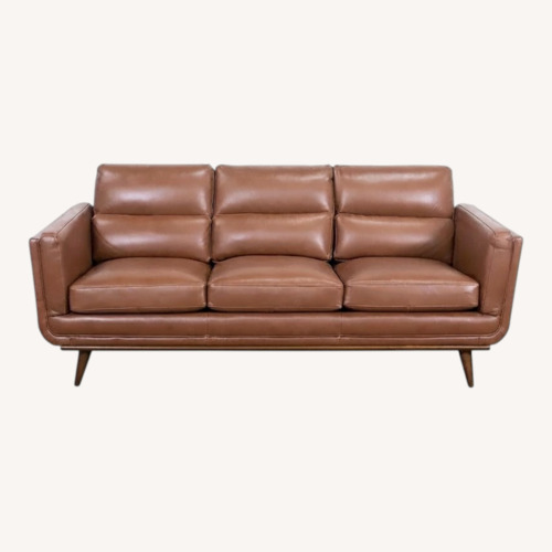 Used Light Brown Leather 3+ Seater Sofa for sale on AptDeco